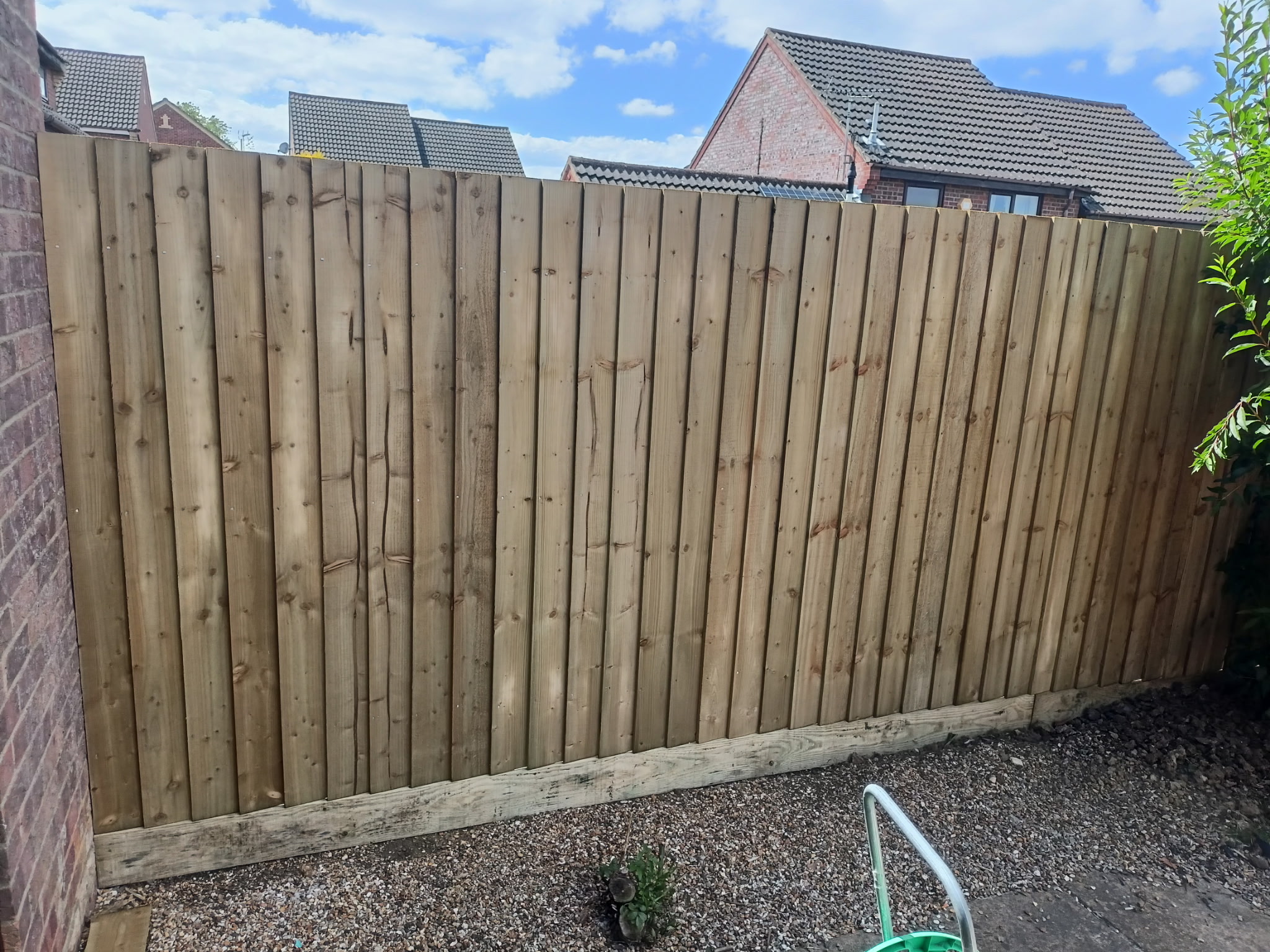 Wooden panel fence